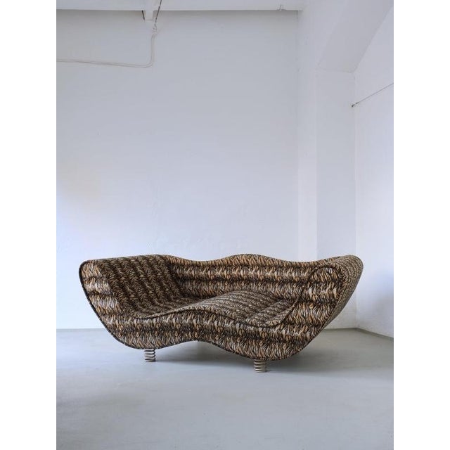 Black Large Postmodern Animal Print Sofa, Germany, 1990s For Sale - Image 8 of 10