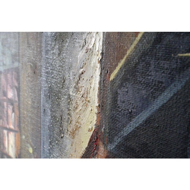 Late 20th Century Large Framed European Street Scene Oil Painting Signed W. James For Sale - Image 5 of 6