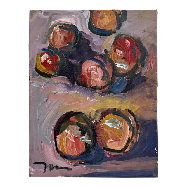 Early 21st C Fruit Still Life Original Oil Painting, Signed For Sale