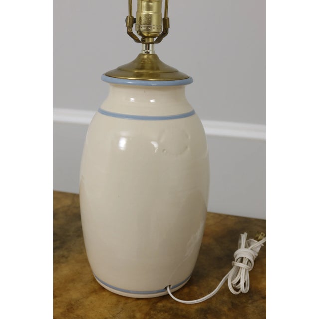 Country Style Decorated Crock Design Table Lamp For Sale - Image 4 of 7