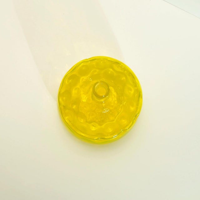 Glass Yellow Glass Apothecary Jar from Stelvia Empoli, Italy, 1950s For Sale - Image 7 of 10