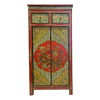 1960s Vintage Tibetan Storage Cabinet For Sale