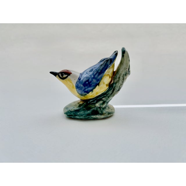 Stangl Pottery hand painted Glossy Glazed Ceramic "Nuthatch" Bird Figurine, Circa 1940's. Featuring a hand-painted high-...