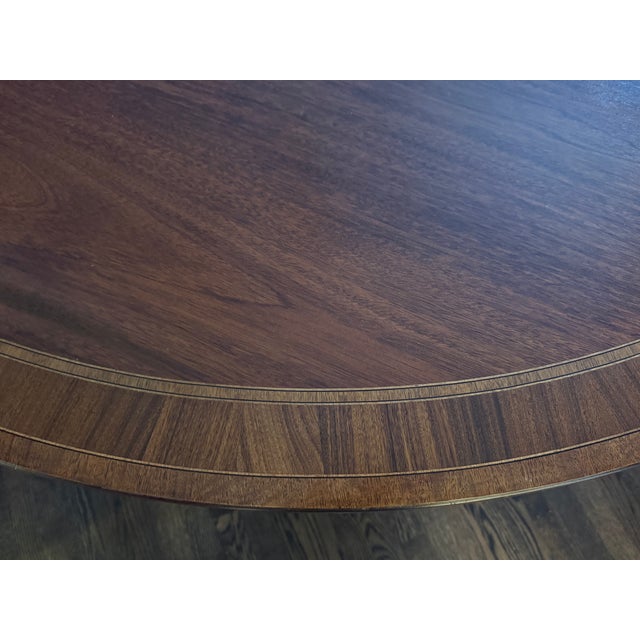 Traditional 72-Inch Round Mahogany Dining Table For Sale - Image 3 of 5