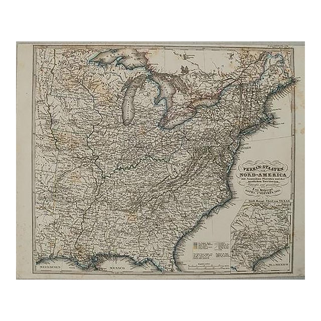 1865 Stulpnagel Map of Eastern United States For Sale