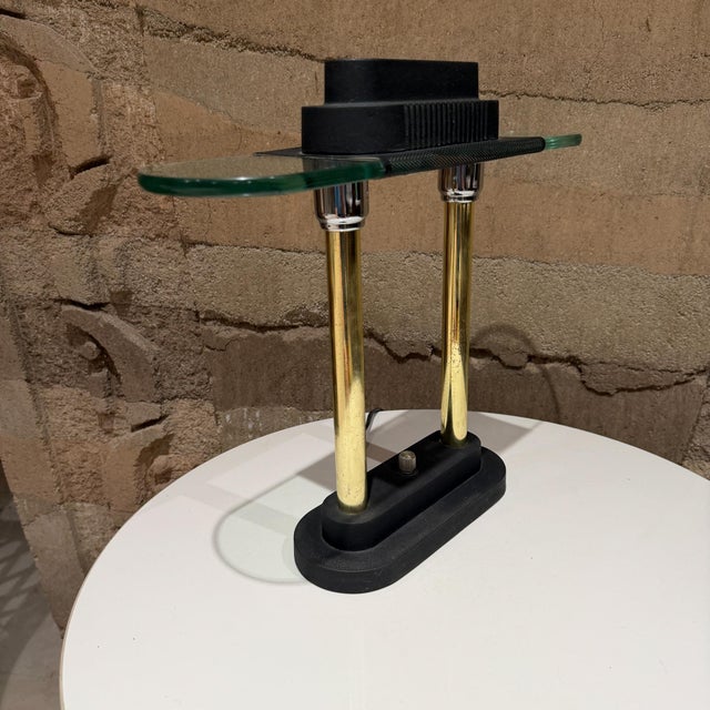 For your consideration, a Postmodern "Banker's Lamp" designed by Robert Sonneman for George Kovacs, typically dating to...