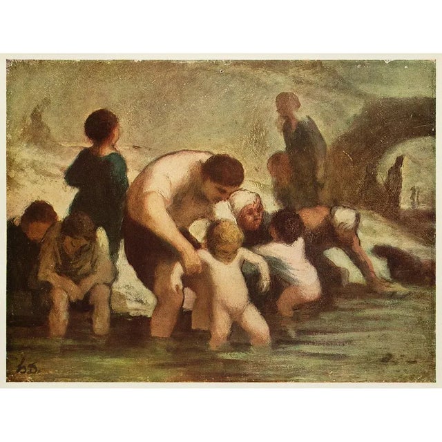 Circa 1950s After Honoré Daumier "The Bath" Vintage Full-Color Print For Sale In Dallas - Image 6 of 6