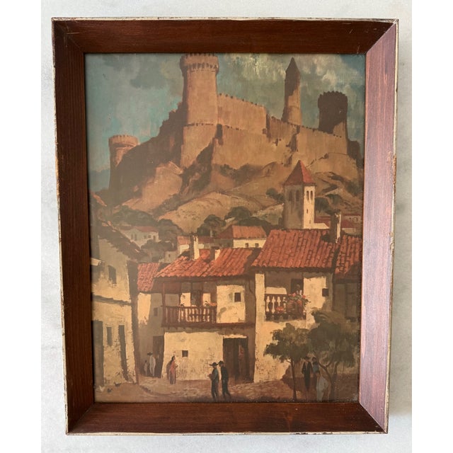 Pair of Framed Vintage Mid Century Travel Prints For Sale - Image 4 of 14