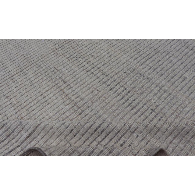 Modern Hand-Knotted Rug With All-Over Geometric High-Low Design in Neutral Tones 9'2 X 11'9 For Sale - Image 11 of 12