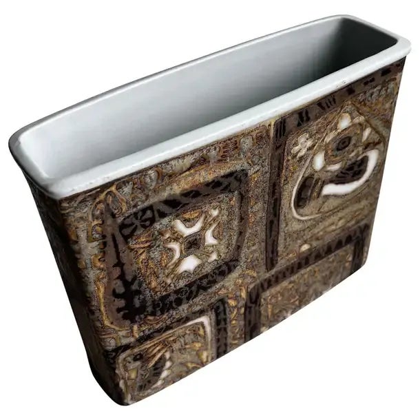 Brown Mid 20th Century Nils Thorsson for Royal Copenhagen Danish Faience Baca Vase For Sale - Image 8 of 8