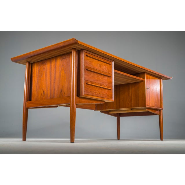 Danish Teak Executive Desk by Arne Vodder for H.P. Hansen, 1960s For Sale - Image 9 of 18