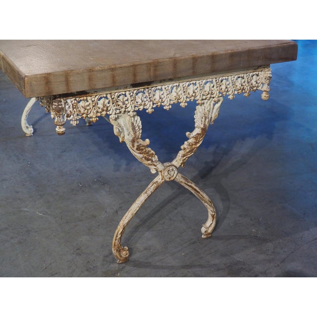 A Long, Painted Antique Cast Iron Table From Aix-en-Provence, France Circa 1890 For Sale - Image 11 of 18