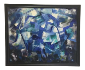 Marjorie Watson Ewell Mid Century Abstract Oil Painting on Board