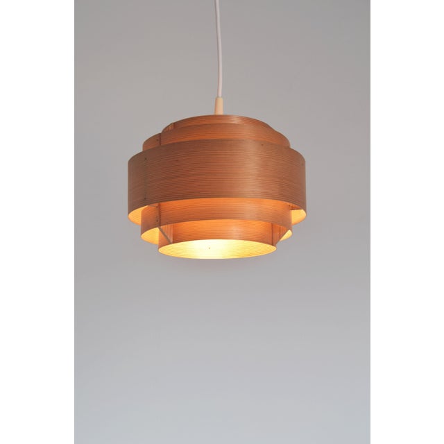 Wood Swedish Pendant Lamp by Hans-Agne Jakobsson for Markaryd, 1960s For Sale - Image 7 of 7