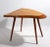 Chic architectural free., or live, edge side table by noted Mid Century woodworker, furniture Roy Sheldon. Triangular...