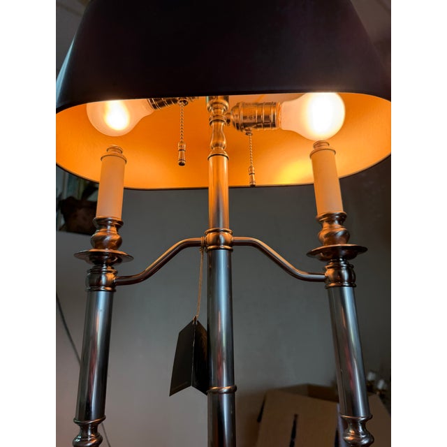 Early 21st Century Empire Satin Nickel Plated Table Lamp For Sale - Image 5 of 5