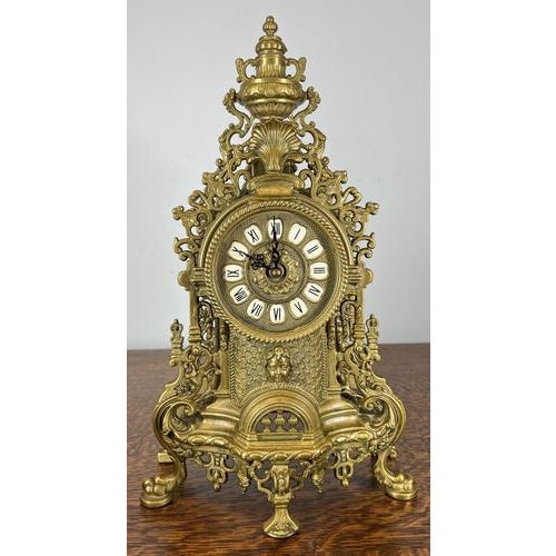 Vintage French Style Decorative Ornate Table Mantel Clock For Sale - Image 14 of 14