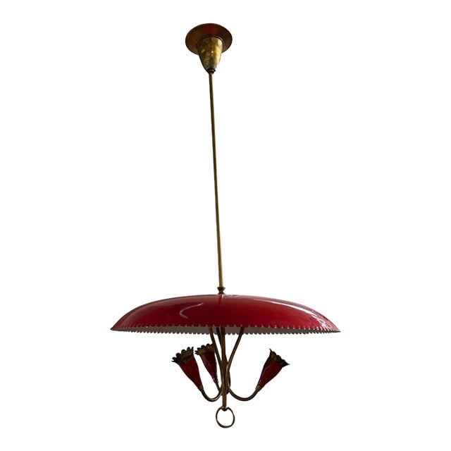 Italian Modern Enamel and Brass Pendant For Sale