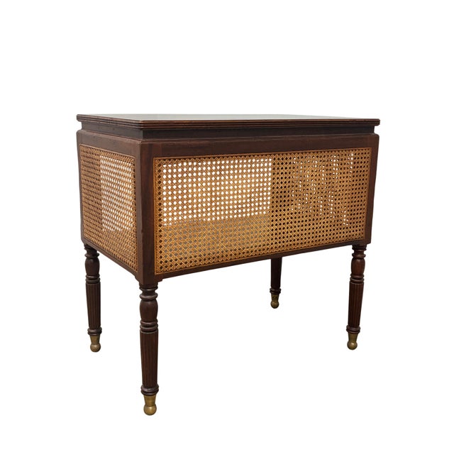 Brown Late 20th Century Baker Furniture Milling Road Mahogany Cane Console Side Table For Sale - Image 8 of 9