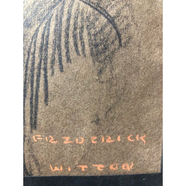 Circa 1930s Vintage Portrait of a Woman in Cloche Hat by American Illustrator Frederick Witton For Sale - Image 6 of 7