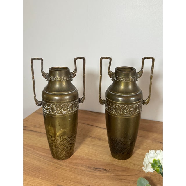 Brass Amphora Vases, Set of 2 For Sale - Image 4 of 5