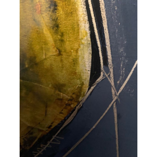 Precious Black, Pair of 2 (120 x 80 cm) - Oil, gold powder An opposition between matte black and forms, like colorful,...