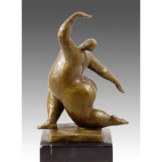 Squatting Nude Dancer Sculpture, Bronze For Sale - Image 5 of 8