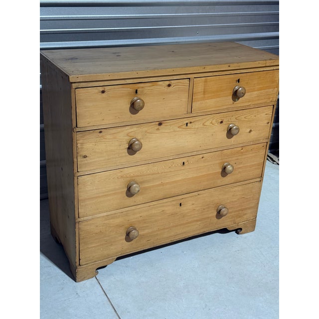 Victorian Antique Pine Two Over Three Drawers - Chest of Drawers From England For Sale - Image 3 of 18
