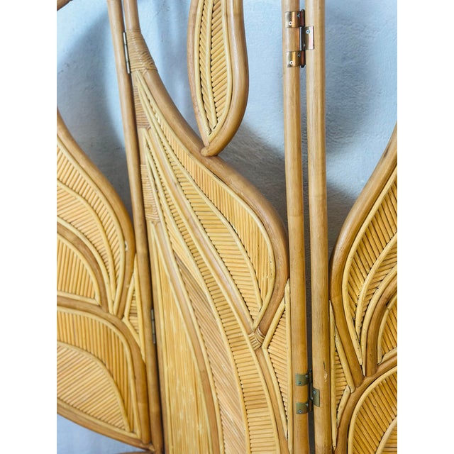 Gabriella Crespi Vintage Pencil Reed Rattan Screen in the Style of Gabriella Crespi For Sale - Image 4 of 8