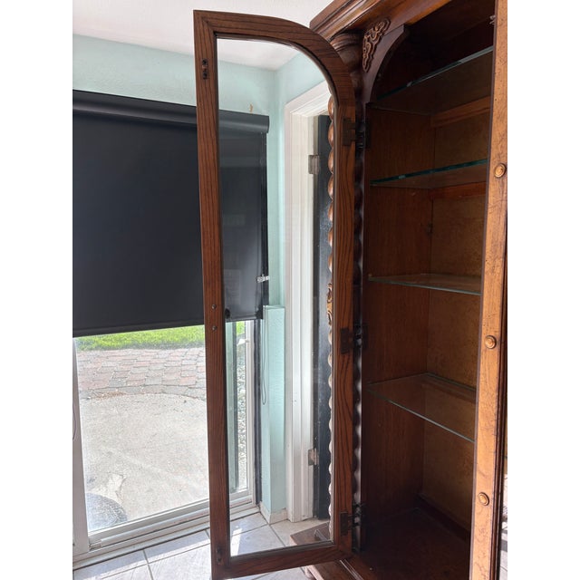 Spanish Revival 1960s Spanish Revival/Mediterranean Style Vintage China Cabinet For Sale - Image 3 of 11