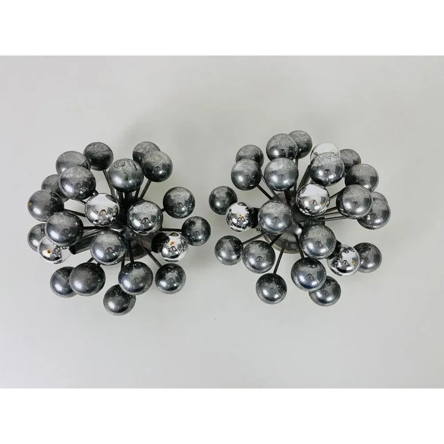 Space Age Chrome Flush Mounts attributed to Cosack Leuchten, Germany, 1970s, Set of 2 For Sale - Image 6 of 13