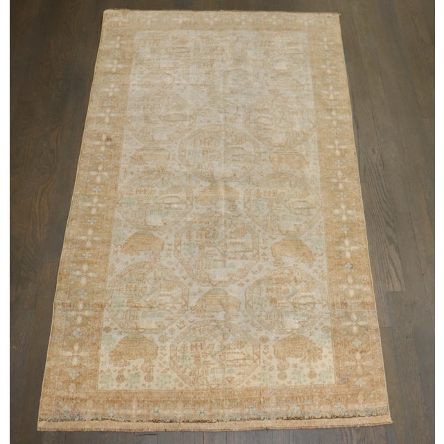 Ivory Vintage Ivory Balouch Pictorial Rug - 2'11" x 5' For Sale - Image 8 of 8