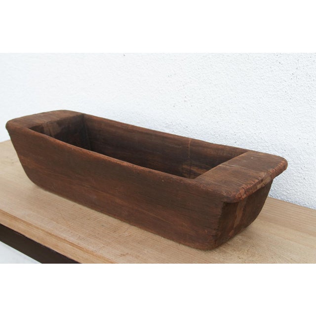 Hefty Antique Wood Trough Vessel For Sale - Image 4 of 7