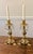 Mid 20th Century Ornate Gold Candle Holders With Crystal Prisms For Sale - Image 5 of 12