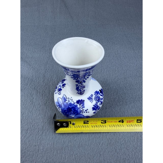 Vintage Hand-Painted Delft Blue Bud Vase, Windmill Motif, Pattern 528 For Sale - Image 18 of 18