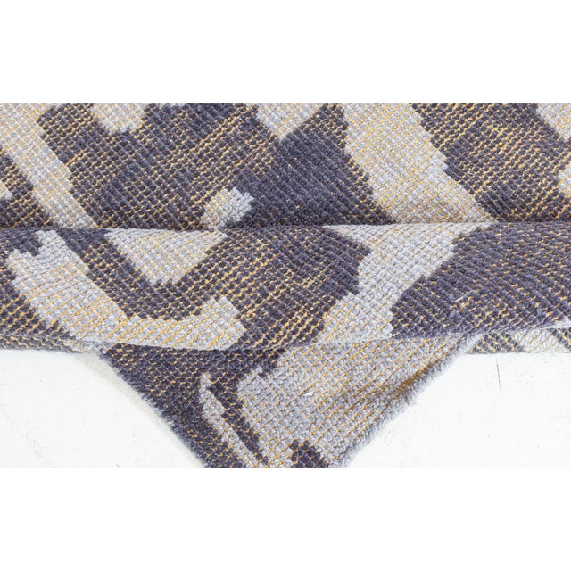 Contemporary Abstract Blue Purple Flat Weave Rug by Doris Leslie Blau For Sale - Image 4 of 7