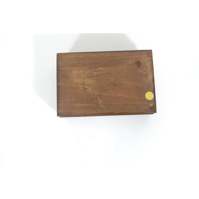 Vintage Hand Carved Wood Folk Art Trinket or Jewelry Box For Sale - Image 9 of 12