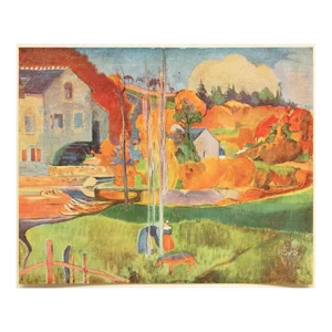 1949 After Paul Gauguin "Landscape in Brittany", First Edition Offset Lithograph