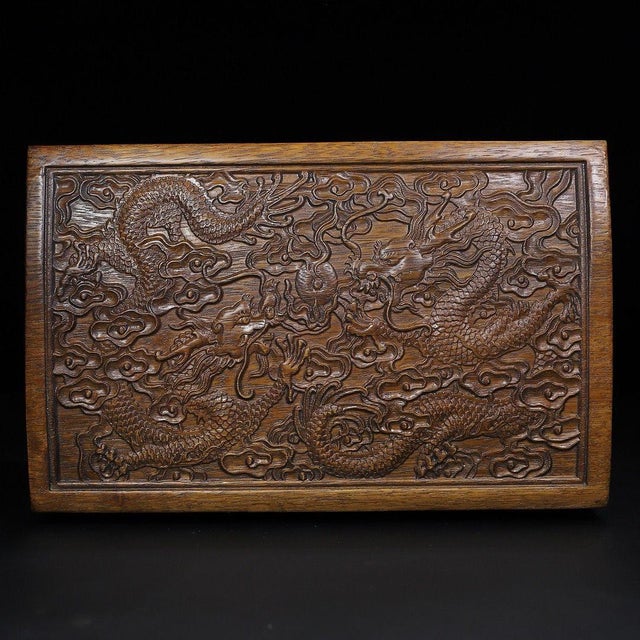 Chinese Rosewood Carved Dragon Treasure Box With Brass Hardware For Sale In Los Angeles - Image 6 of 10