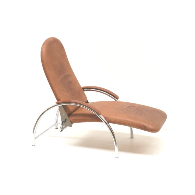 Ingmar Relling Optima Adjustable Relax Chair in Cognac Leather by Ingmar Relling for Westnofa, 1980s For Sale - Image 4 of 10
