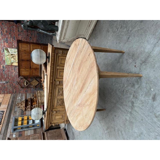 Early 20th Century Round Elm Table For Sale - Image 3 of 11