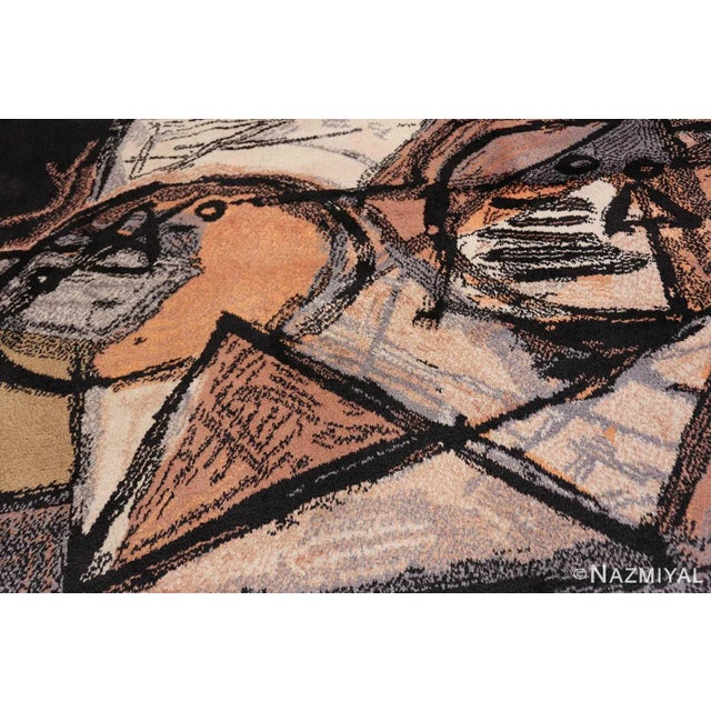 Textile Nazmiyal Collection Vintage Scandinavian Corneille Art Rug For Sale - Image 7 of 11