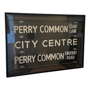 Vintage 1970's United Kingdom Trolley/Bus Sign With Black Frame