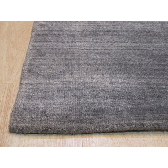 2020s 12x15 Charcoal Gray Modern Strie Hand-Knotted Wool and Viscose Rug For Sale - Image 5 of 5