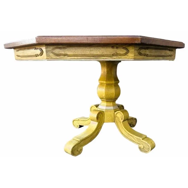 Mid 20th Century Thomasville Spanish Revival 1960s Octagonal Hacienda Oak Dining Table 45” X 45” For Sale - Image 5 of 5