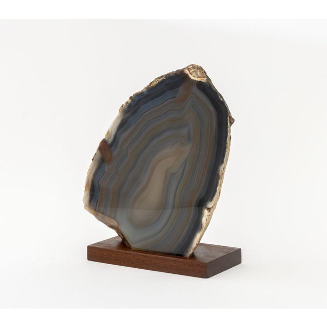 Polished Banded Agate Mineral Specimen For Sale - Image 4 of 10