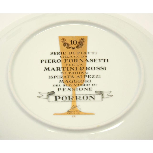 Porron Plate by Piero Fornasetti for Martini & Rossi, 1960s For Sale - Image 4 of 5