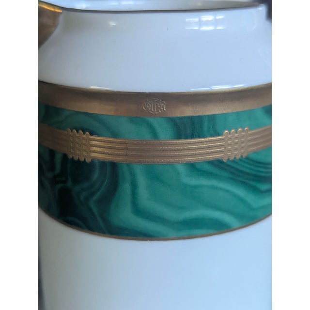 Vintage Christian Dior Guadron Malachite Fine China Milk Creamer Pitcher For Sale - Image 16 of 17