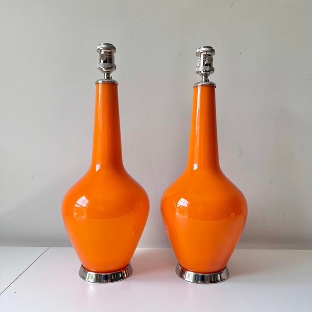 Jonathan Adler Robert Abbey for Jonathan Adler Capri Glass Lamps - a Pair For Sale - Image 4 of 12