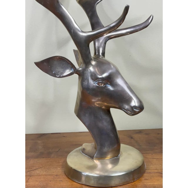 Vintage 1980s Brass Deer Head For Sale - Image 11 of 13